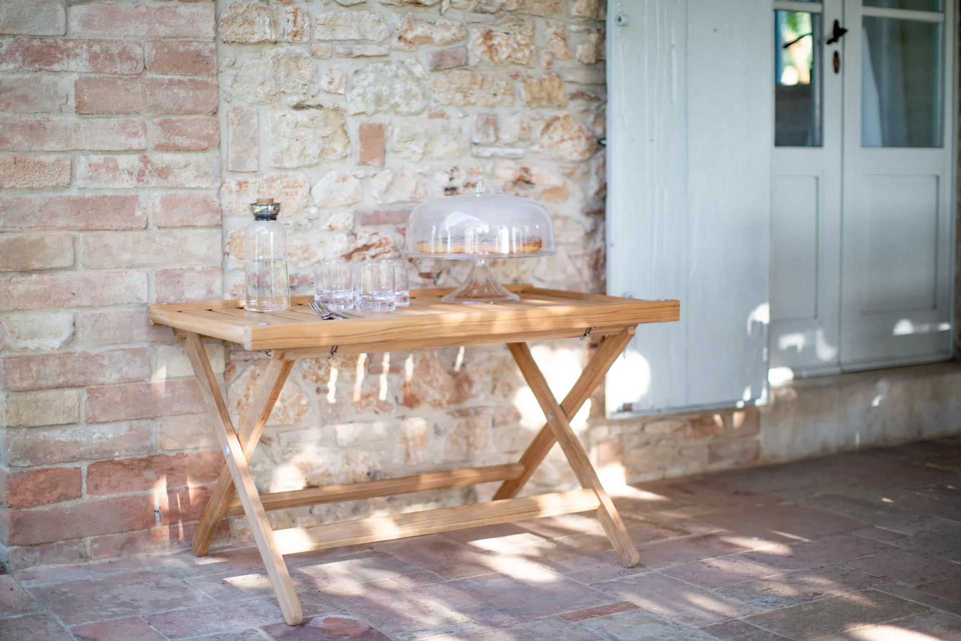 60 tavolino a vassoio, Teak, 59x94 cm Fri Form