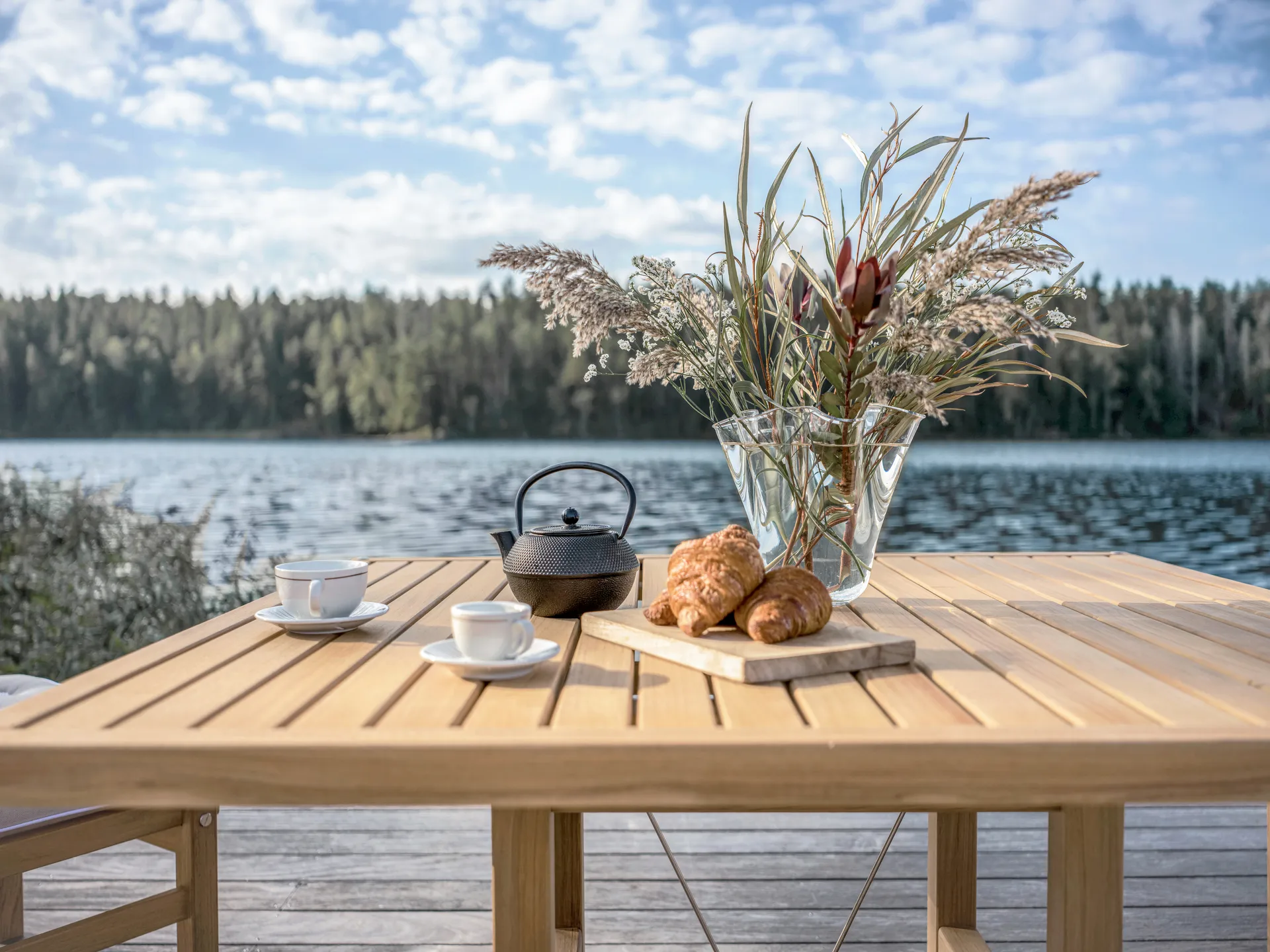 65 tavolo, Teak, 128x120x68 cm Fri Form