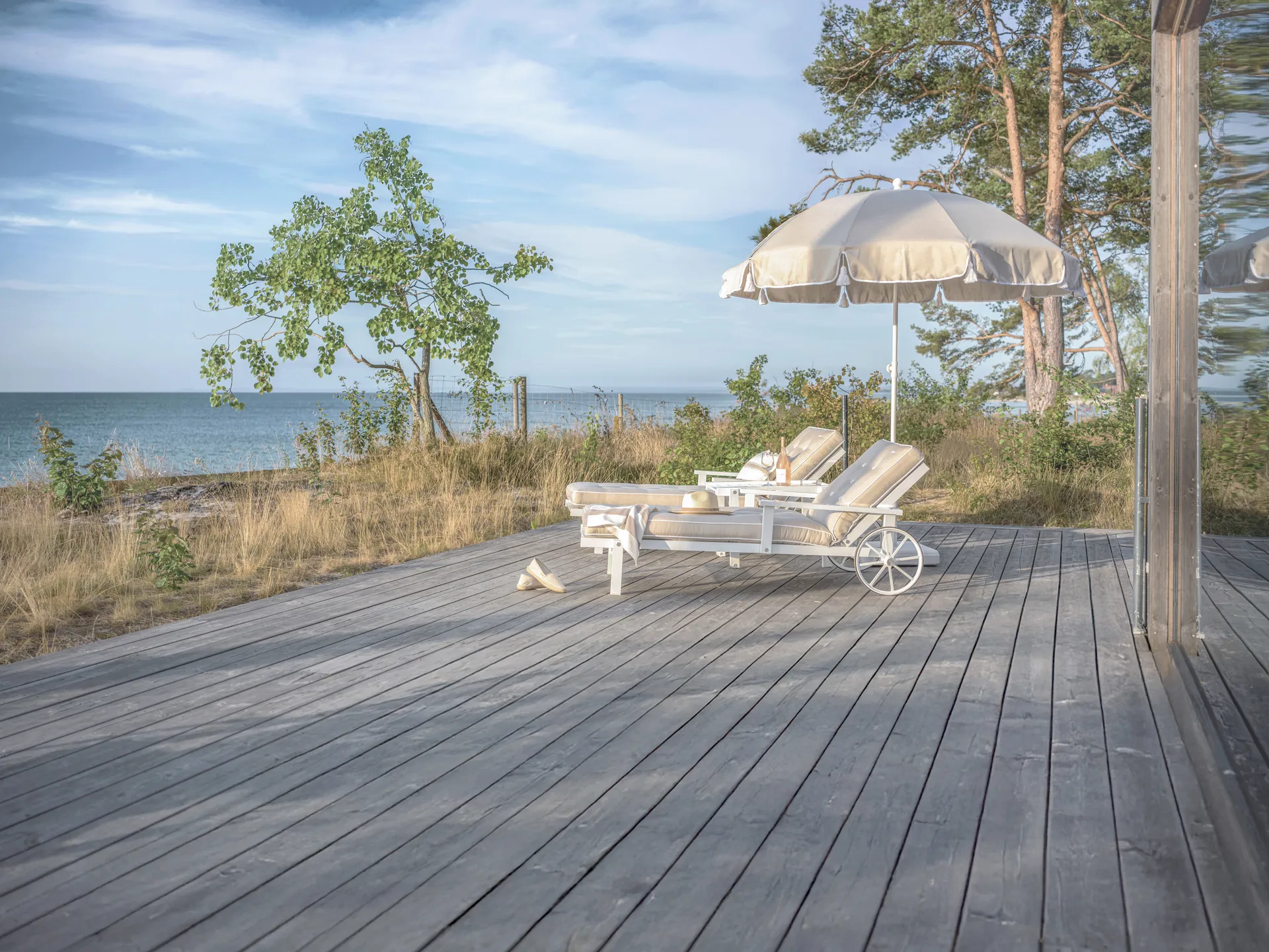 90 parasole, Beige, Ø220 cm Fri Form