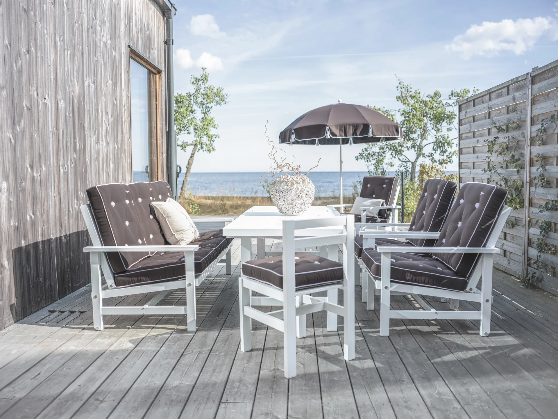 90 parasole, Grigio, Ø220 cm Fri Form