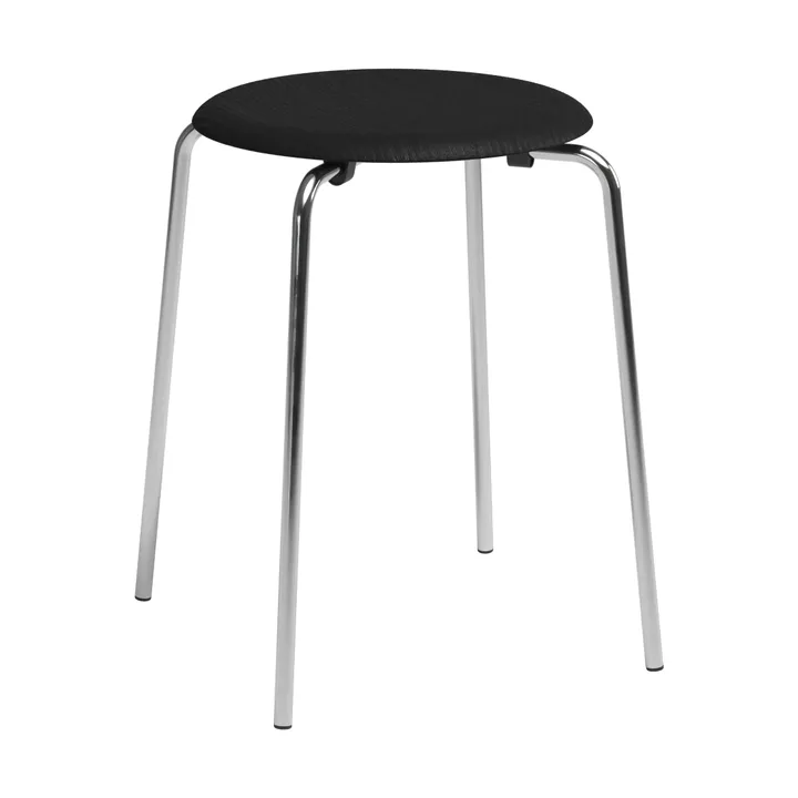 Dot sgabello rotondo - Frassino nero-cromo, Ø32,8x45,5 cm - Fritz Hansen