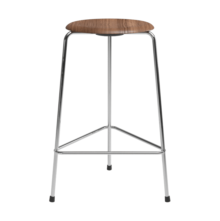 High Dot counter stool 3 gambe - Noce-cromo - Fritz Hansen