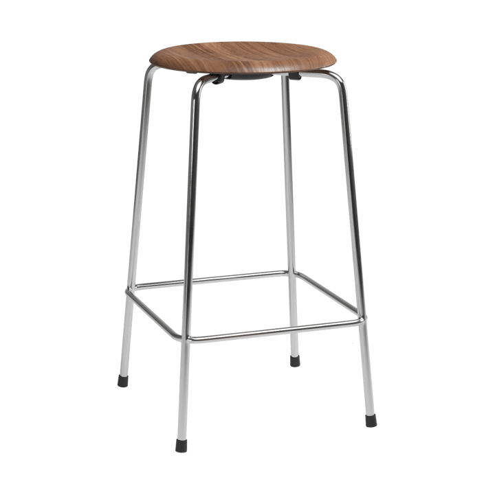 High Dot counter stool 4 gambe - Noce-cromo - Fritz Hansen