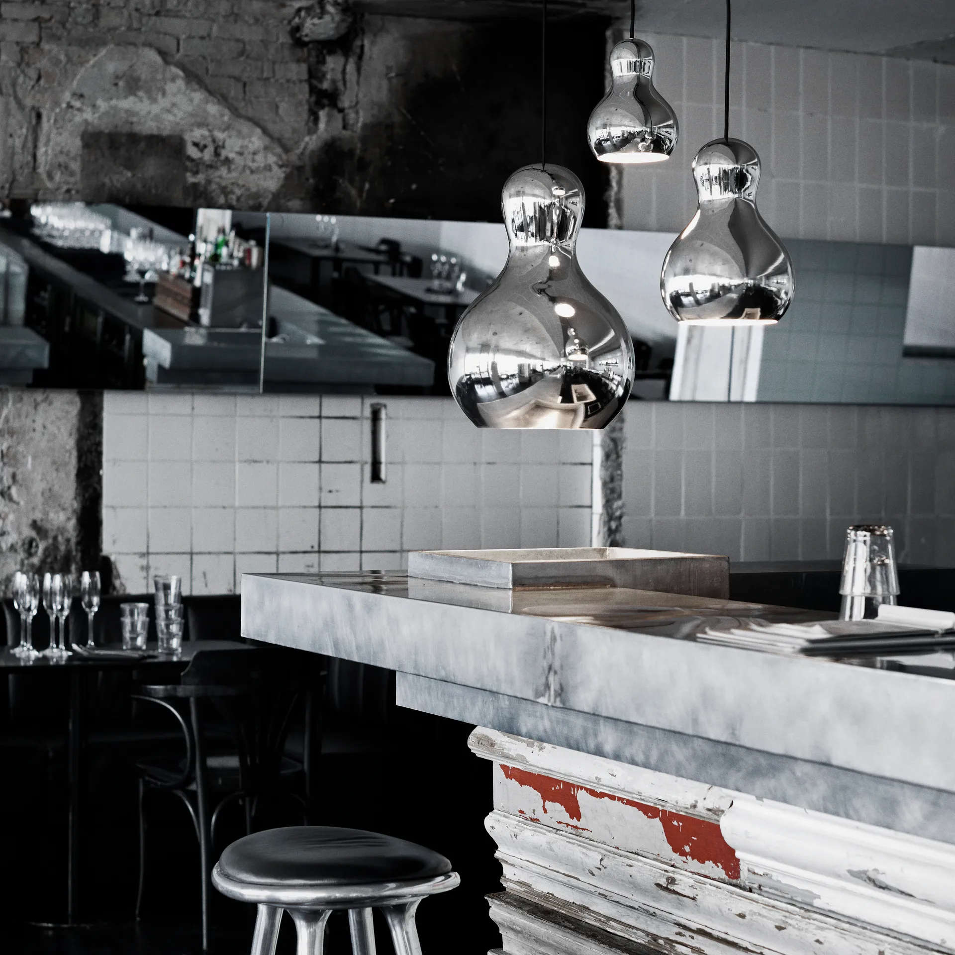 Lampada a sospensione Calabash P3, Argento Fritz Hansen