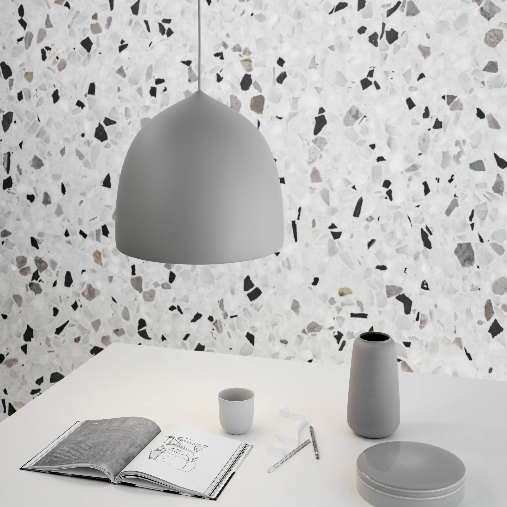 Lampada a sospensione Suspence P1, Grigio chiaro Fritz Hansen
