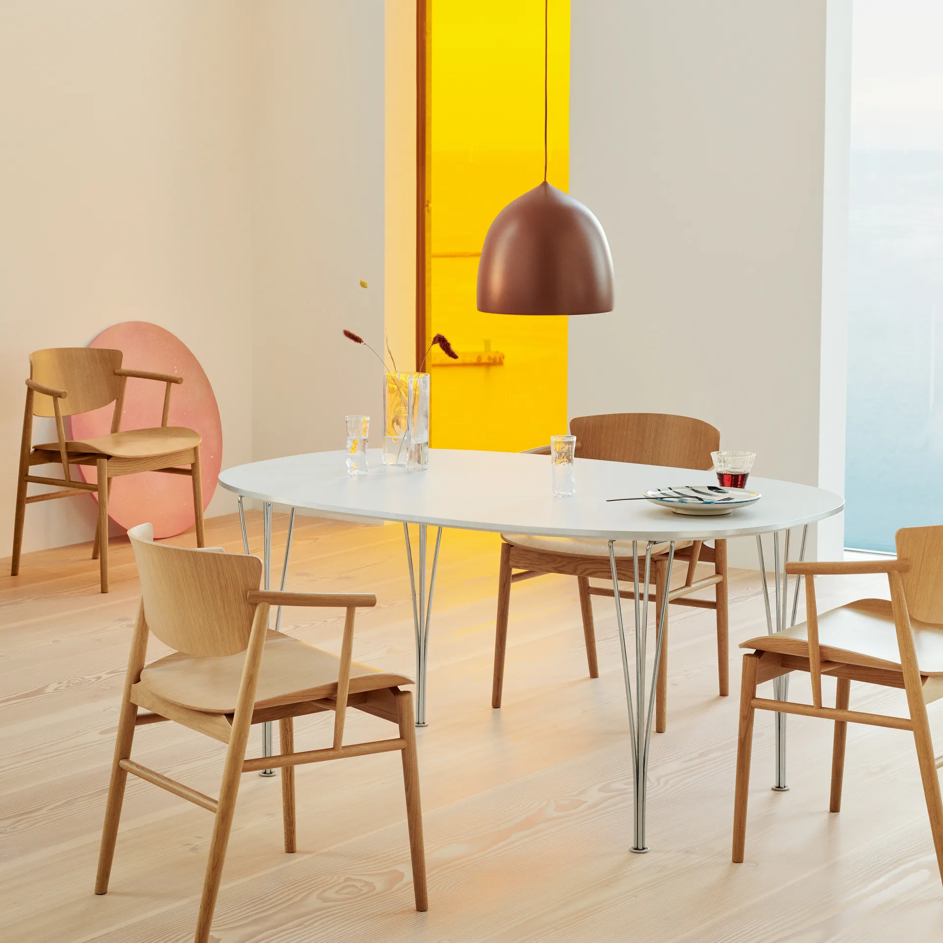 Lampada a sospensione Suspence P1,5, Powder-burgundy Fritz Hansen
