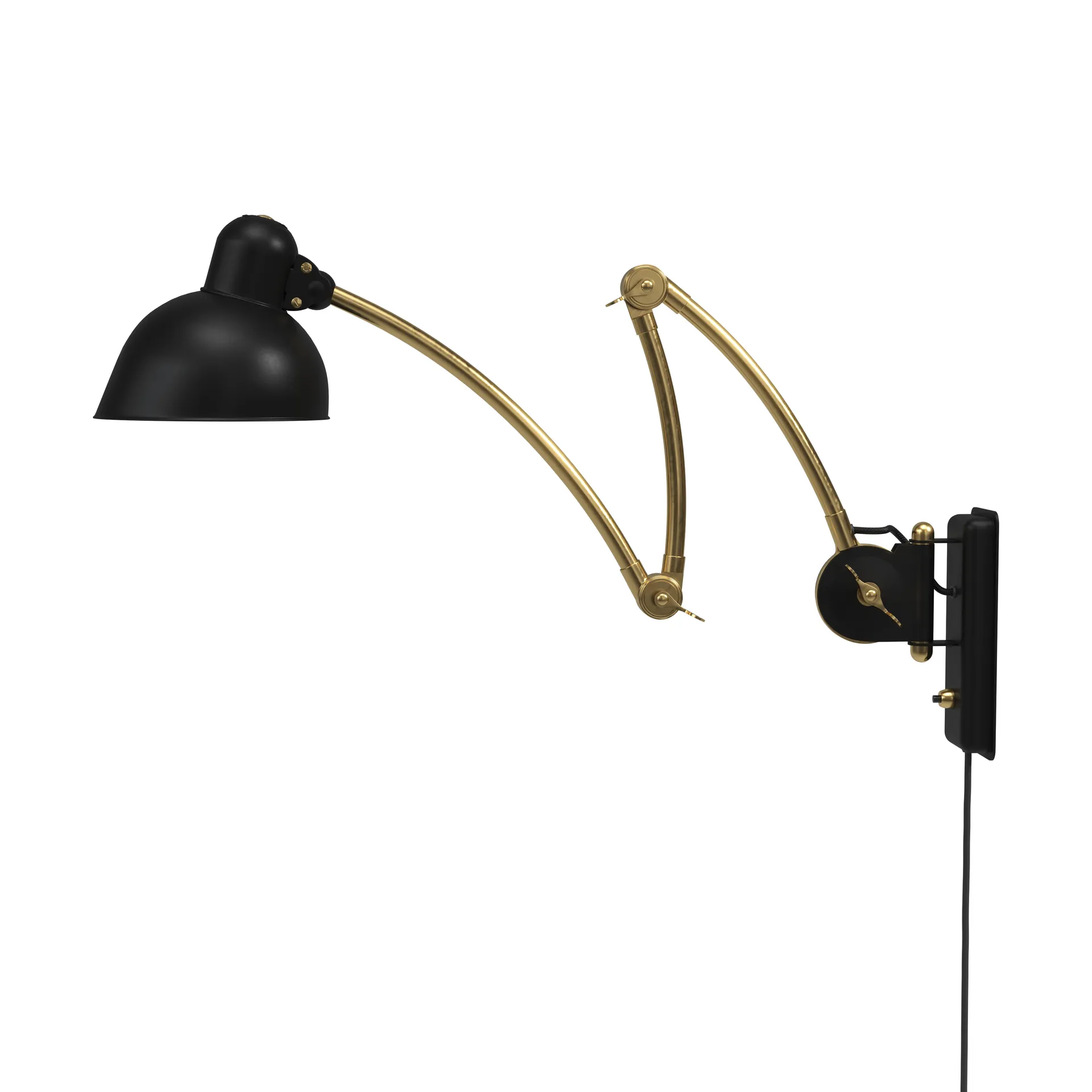 Lampada da parete Kaiser Idell 6559-W, Matt black-brass Fritz Hansen