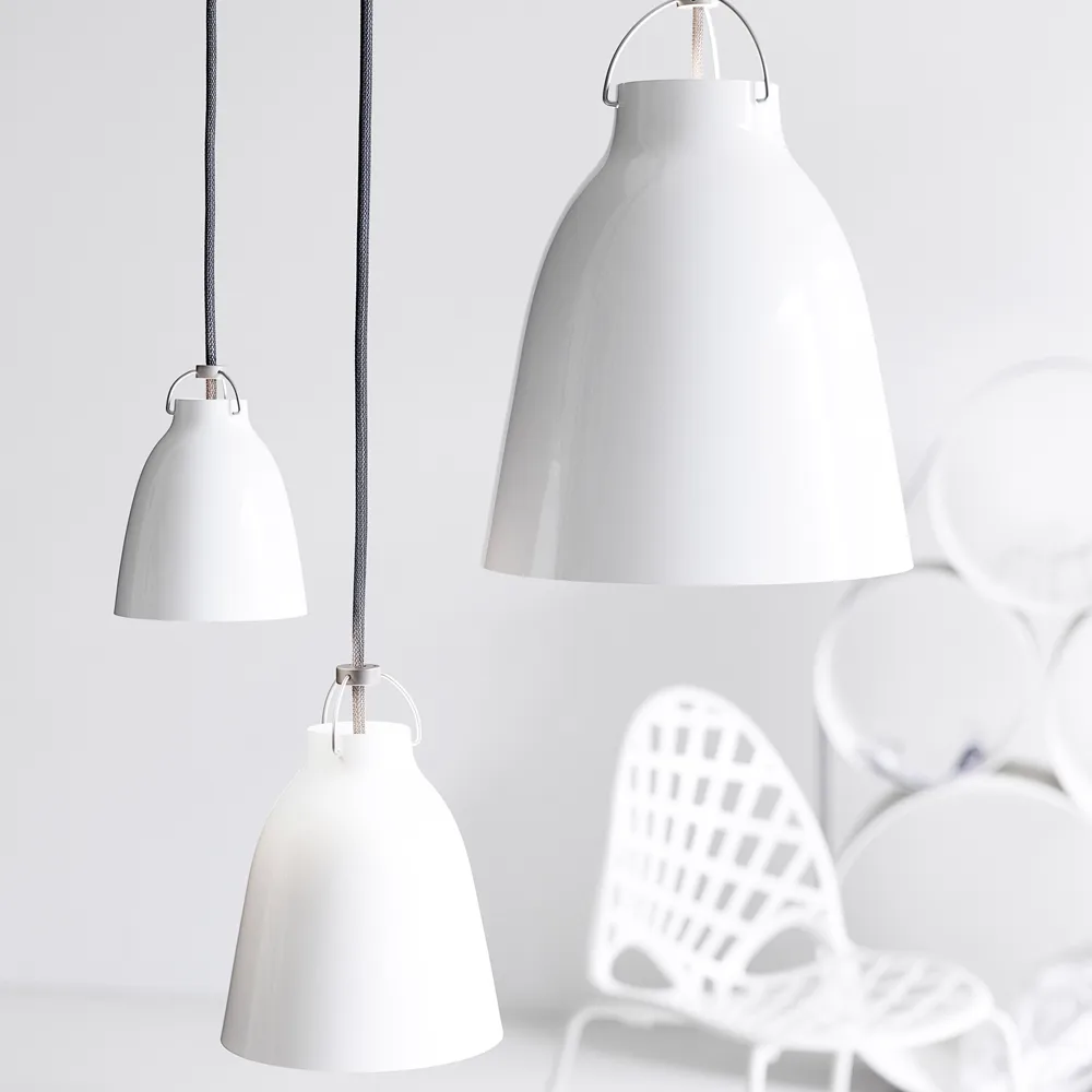 Lampadario Caravaggio 1, nero, cavo tessile nero  Fritz Hansen