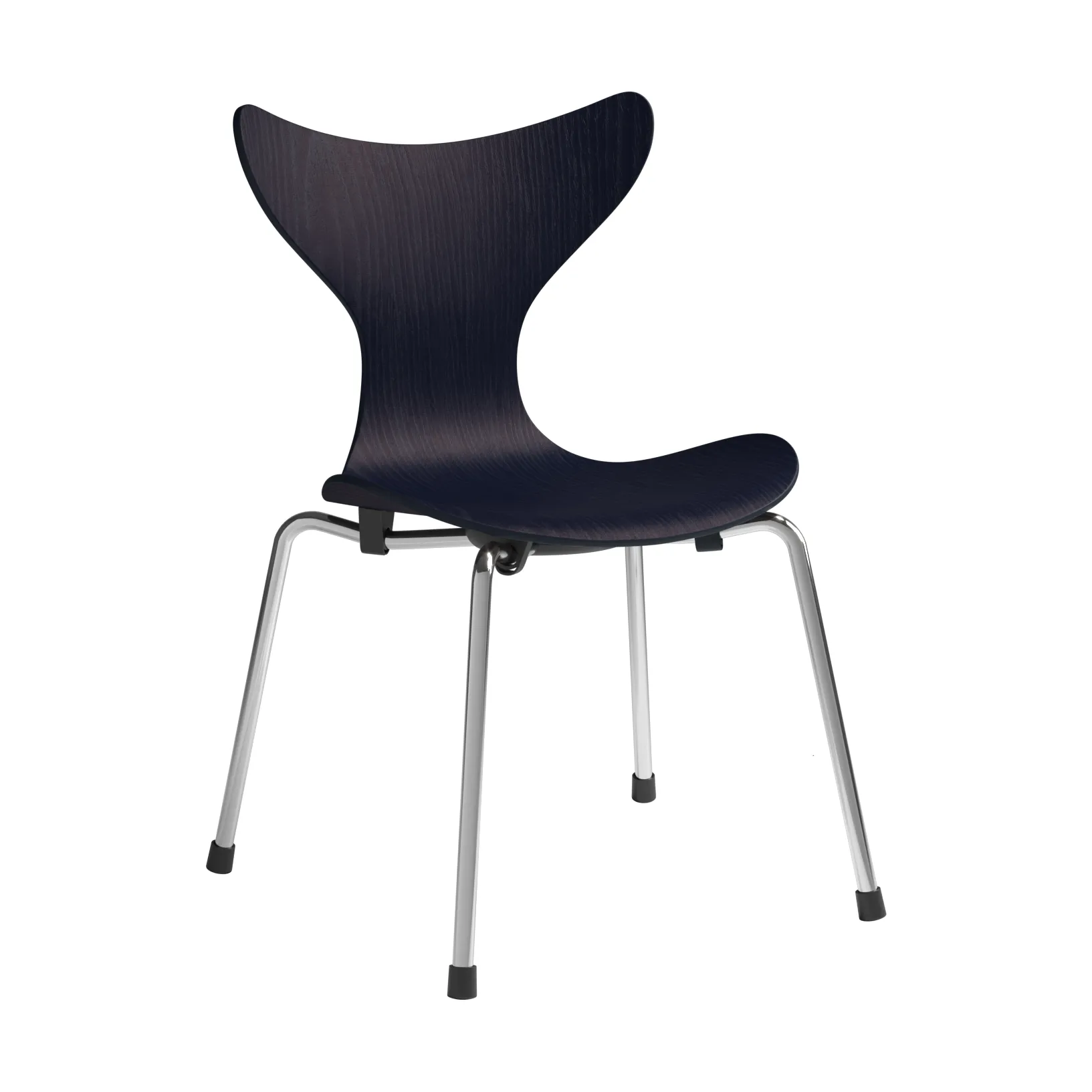 Sedia per bambini Liljan, Midnight blue frassino verniciato-cromo Fritz Hansen