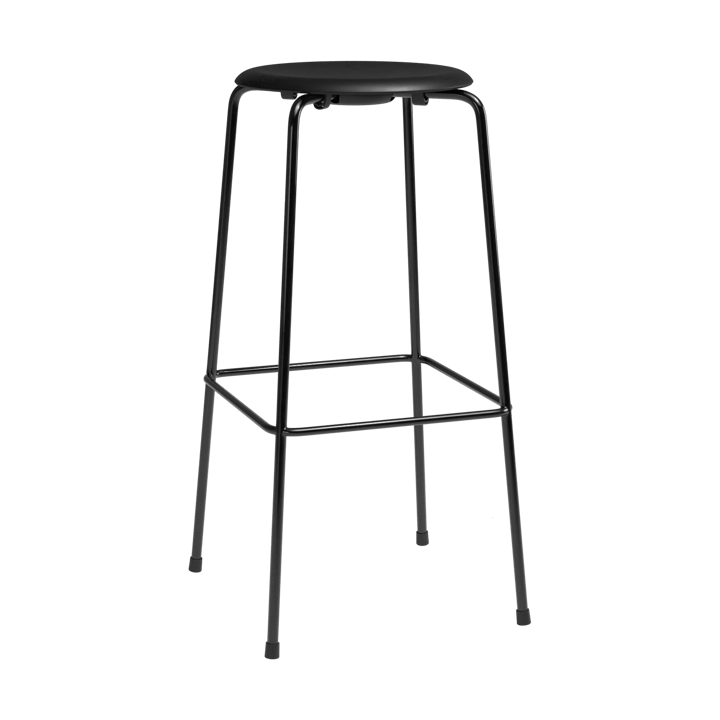 Sgabello da bar High Dot - Intense cuoio nero-acciaio nero - Fritz Hansen