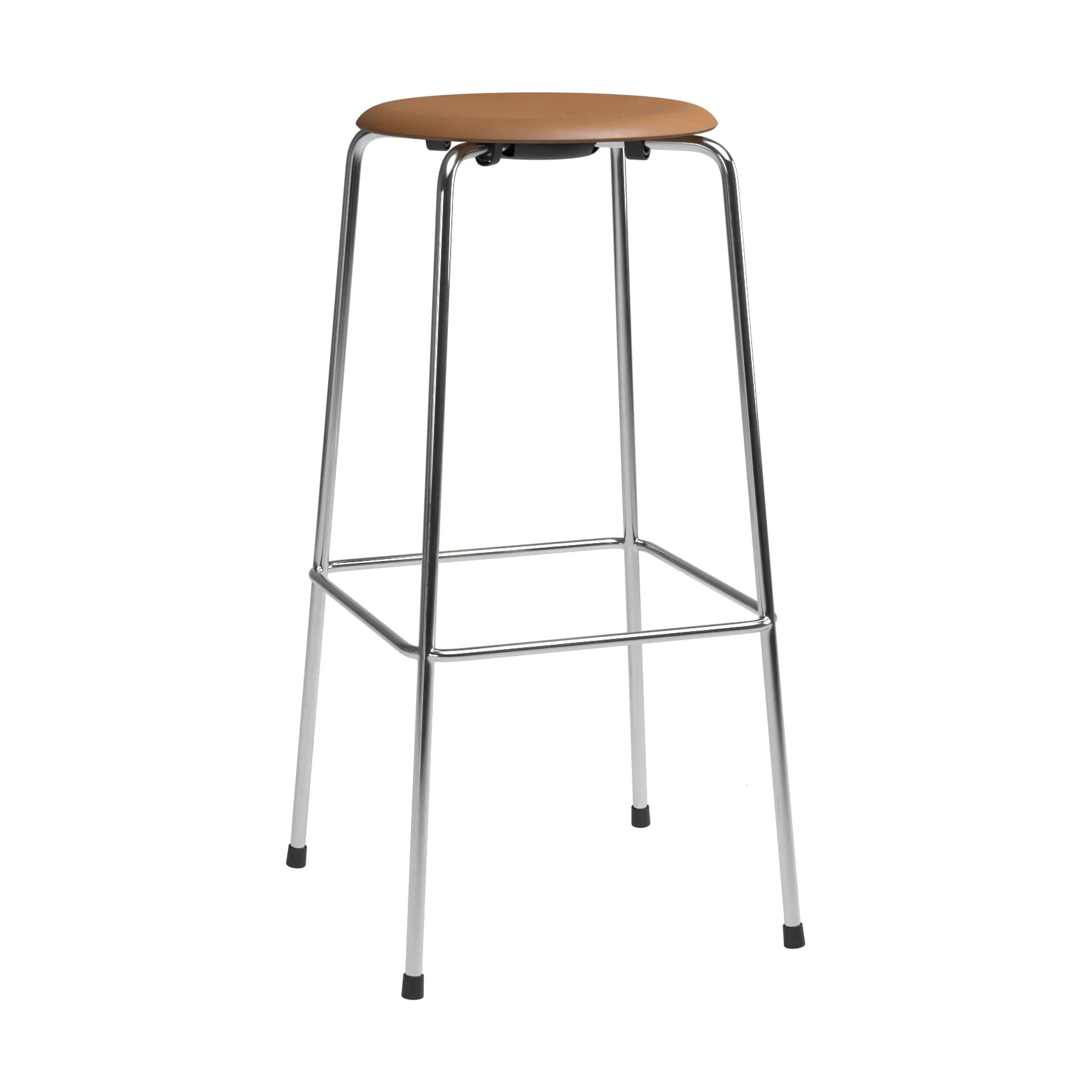 Sgabello da bar High Dot, Wild cuoio walnut-cromo Fritz Hansen
