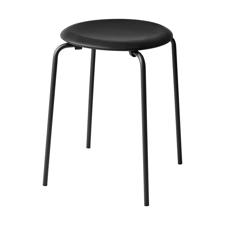 Sgabello Dot in pelle - Essential black-matt black - Fritz Hansen