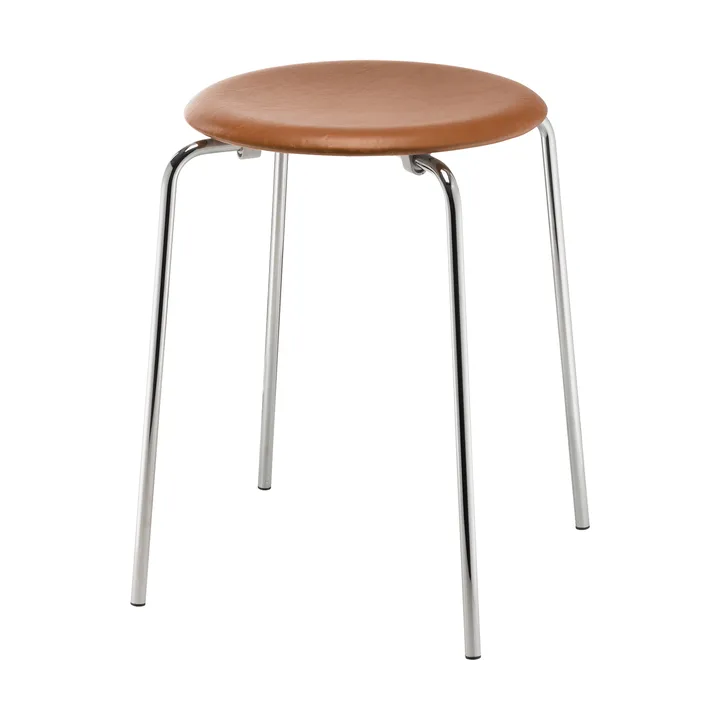 Sgabello Dot in pelle - Essential walnut-chrome - Fritz Hansen