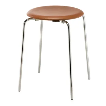 Sgabello Dot in pelle - Wild leather walnut - Fritz Hansen