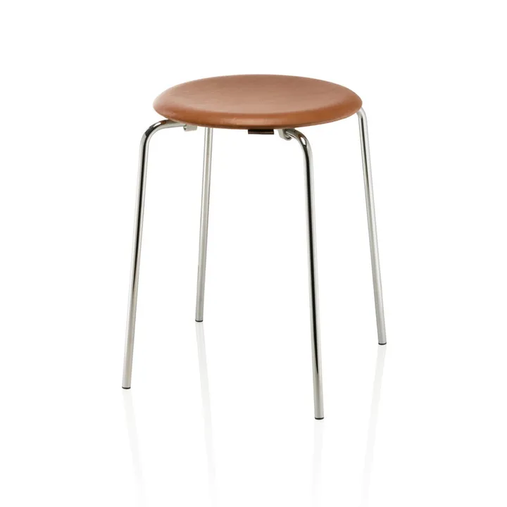 Sgabello Dot in pelle - Wild leather walnut - Fritz Hansen