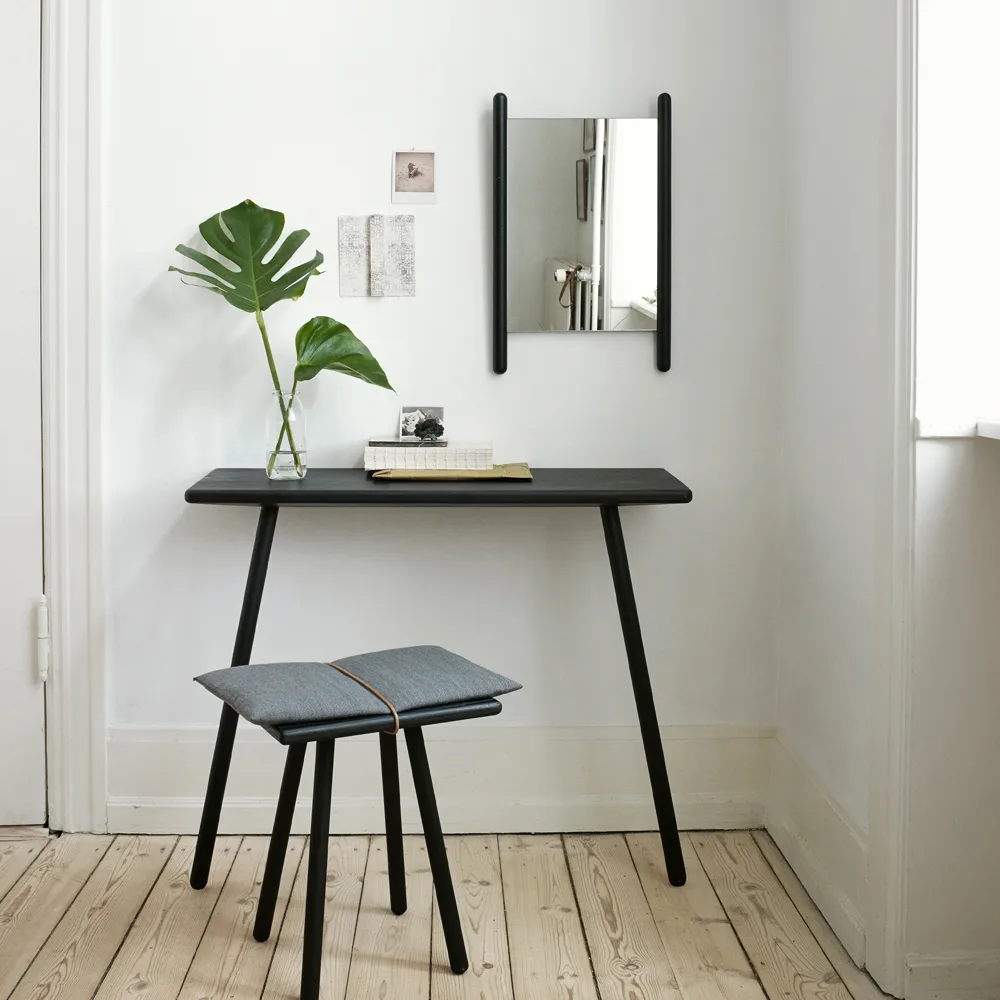 Sgabello Georg, Lino, rovere non trattato, incl. cuscino in lino Fritz Hansen