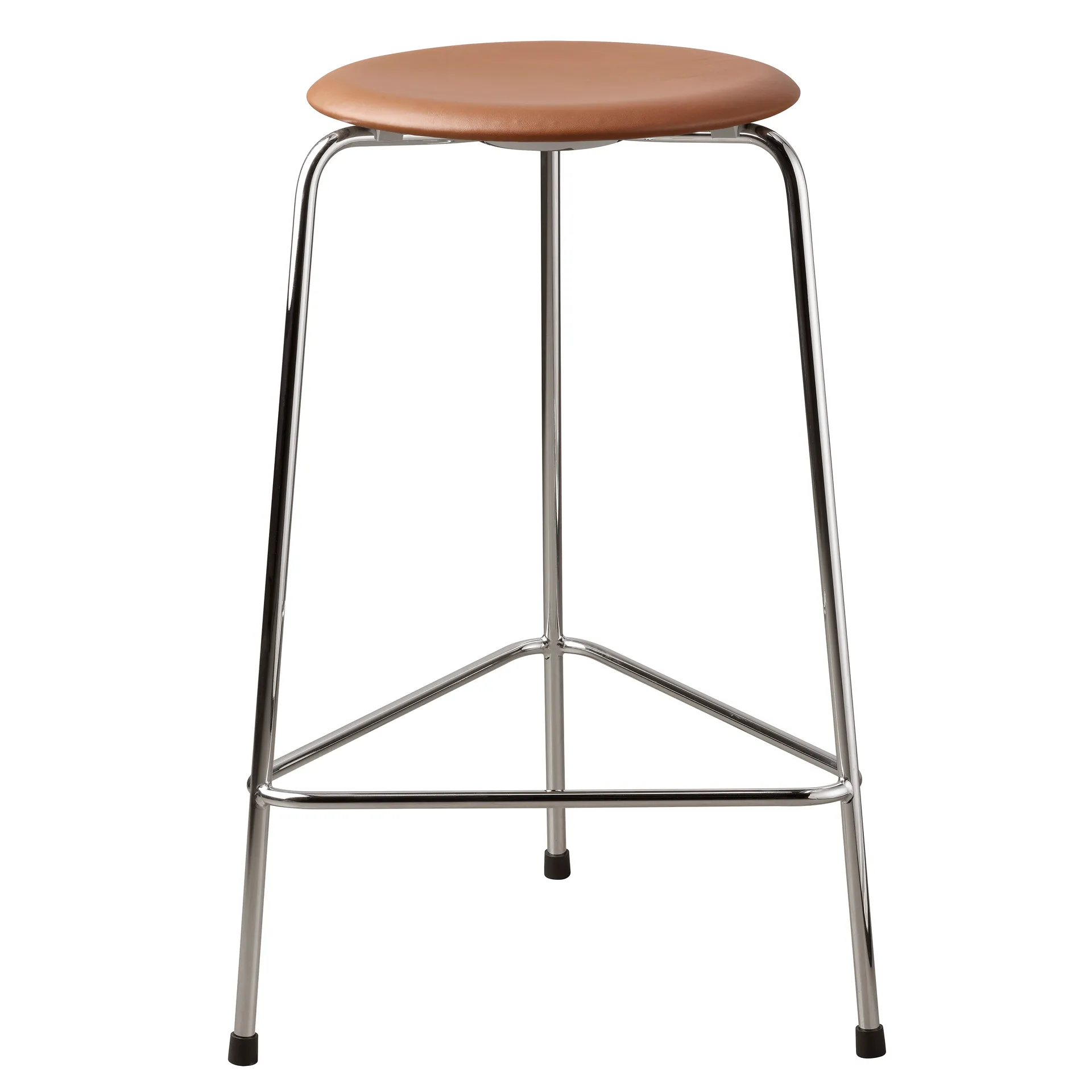 Sgabello in pelle High Dot, Wild leather walnut Fritz Hansen