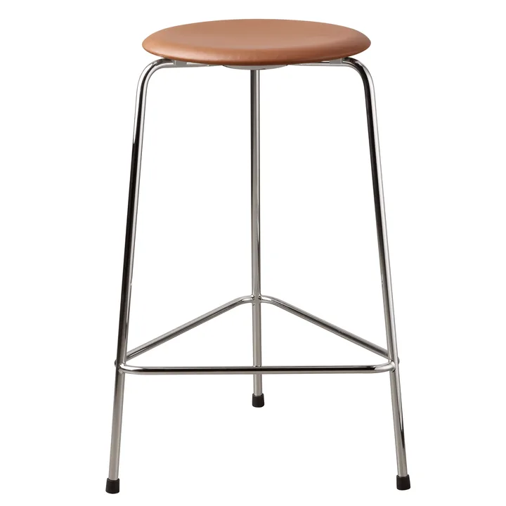 Sgabello in pelle High Dot - Wild leather walnut - Fritz Hansen
