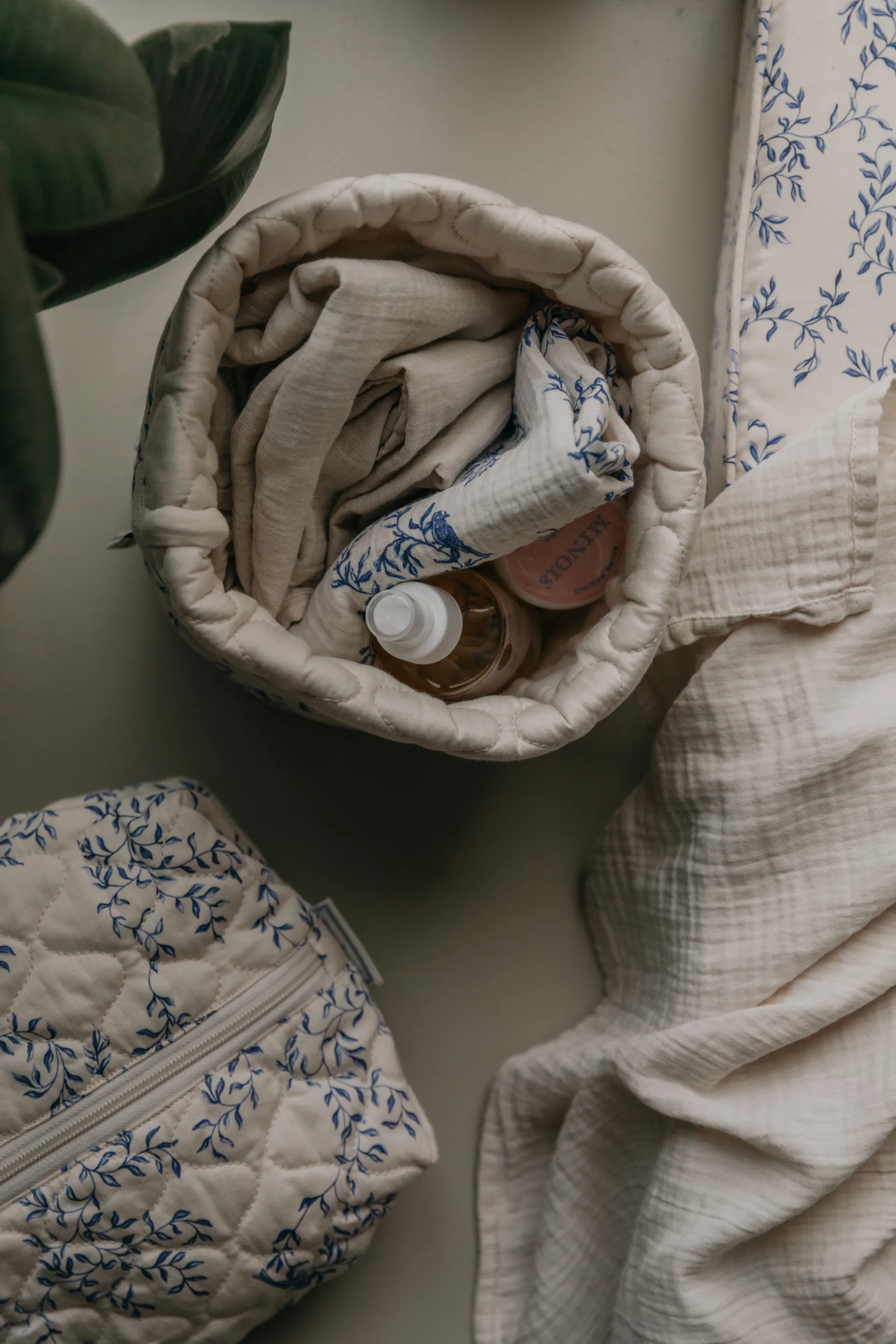 Cesta trapuntata Jardim Satin 2 pezzi, 20xØ20 cm + 30xØ30 cm Garbo&Friends