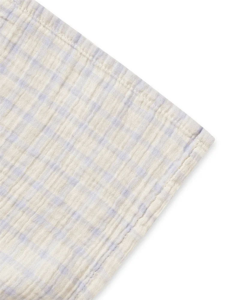 Coperta in mussola per bebè Gingham Sky Blue, 110x110 cm Garbo&Friends