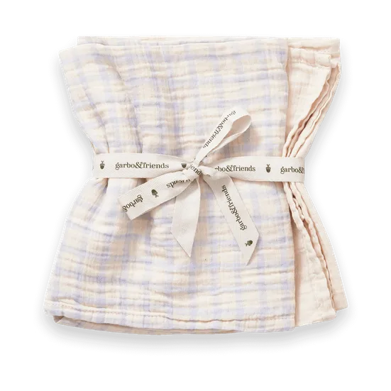 Coperta piccola Gingham Sky Blue set da 2 pezzi, 60x60 cm Garbo&Friends