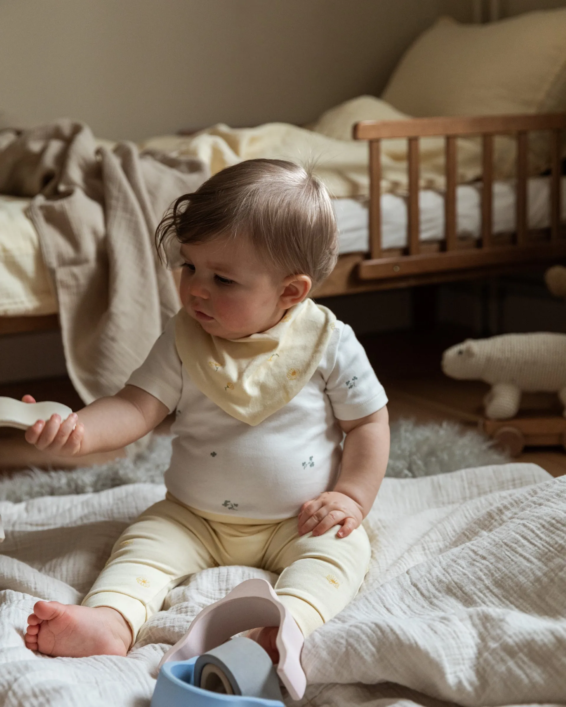 Coperta trapuntata Eggshell Muslin, 100x140 cm Garbo&Friends