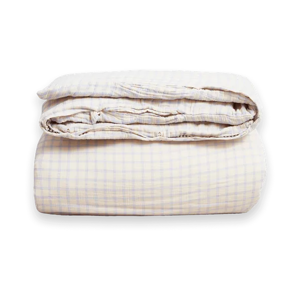 Copripiumino doppio in mussola Gingham Sky Blue, 240x220 cm Garbo&Friends