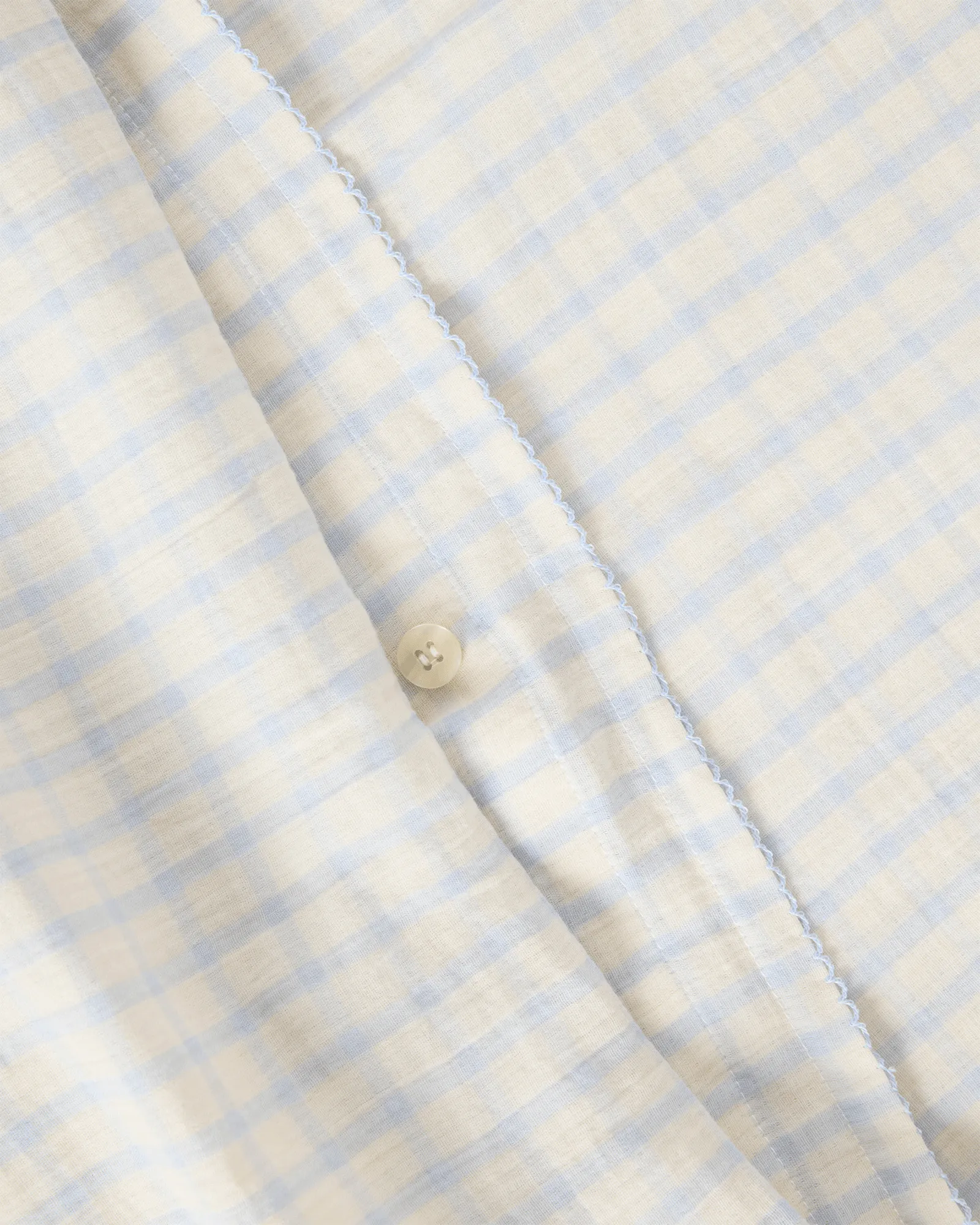 Gingham Sky Blue Muslin copripiumino, 140x200 cm Garbo&Friends