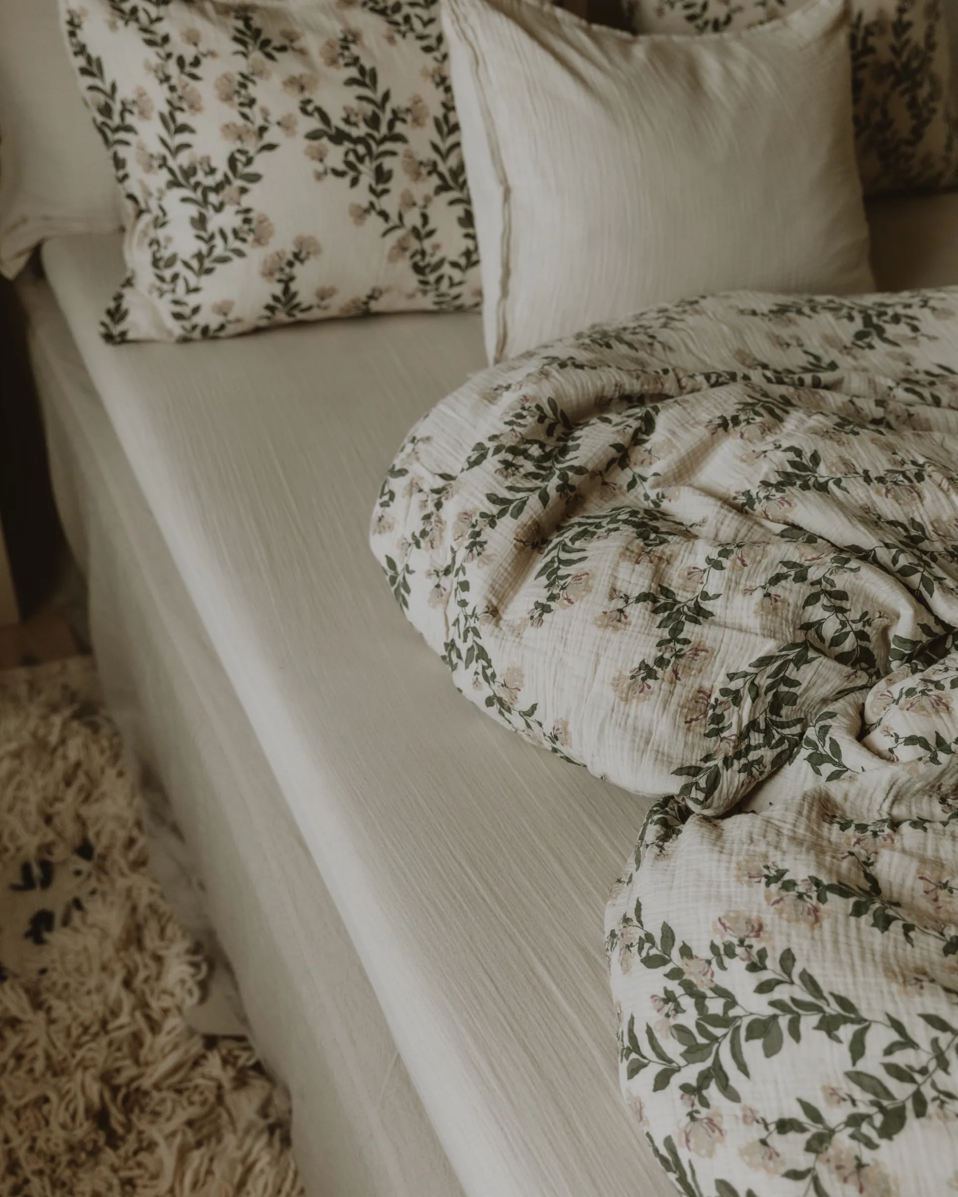 Lenzuolo con angoli Eggshell Muslin, 160x200x30 cm Garbo&Friends