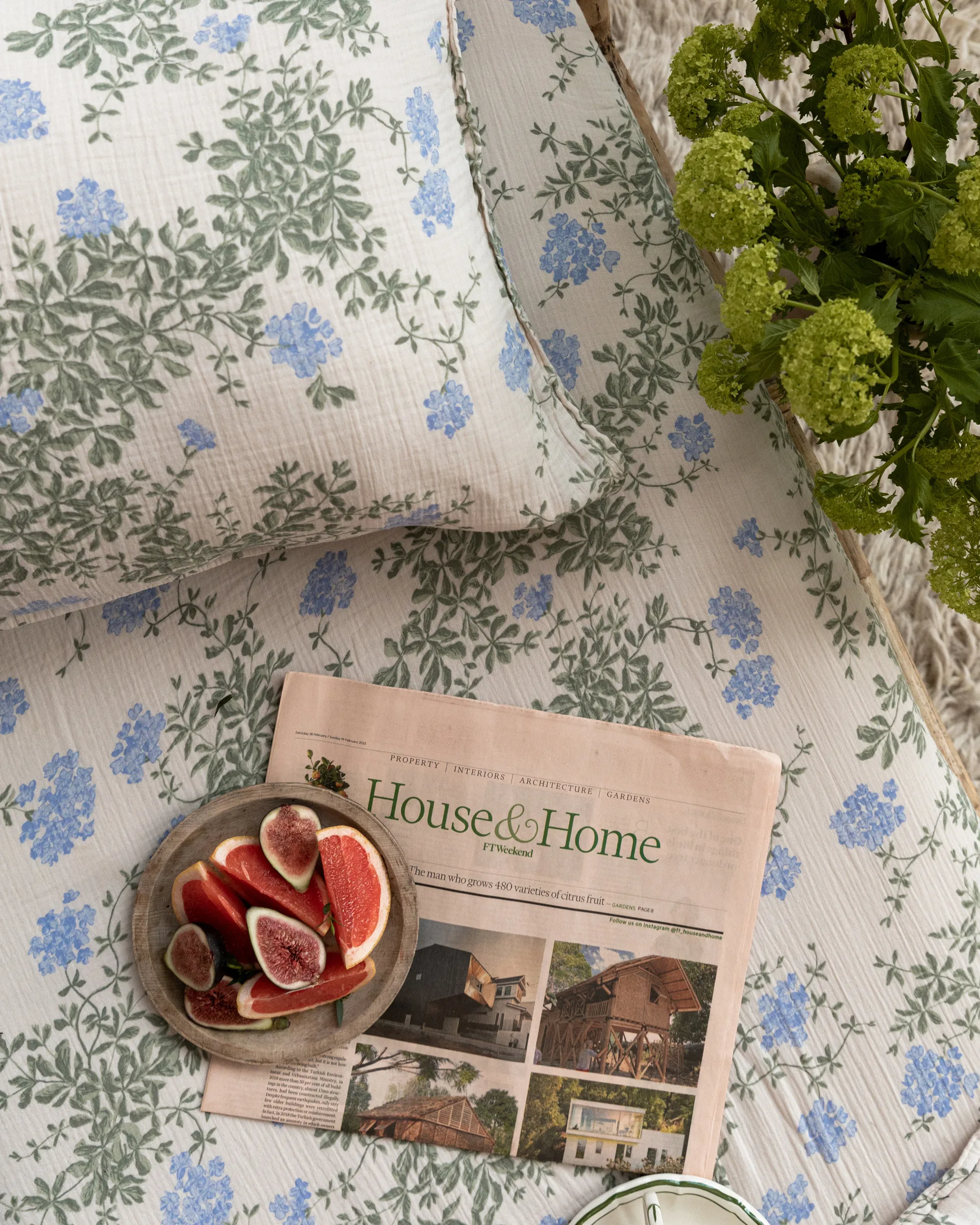 Lenzuolo con angoli Plumbago Muslin, 60x120x20 cm Garbo&Friends