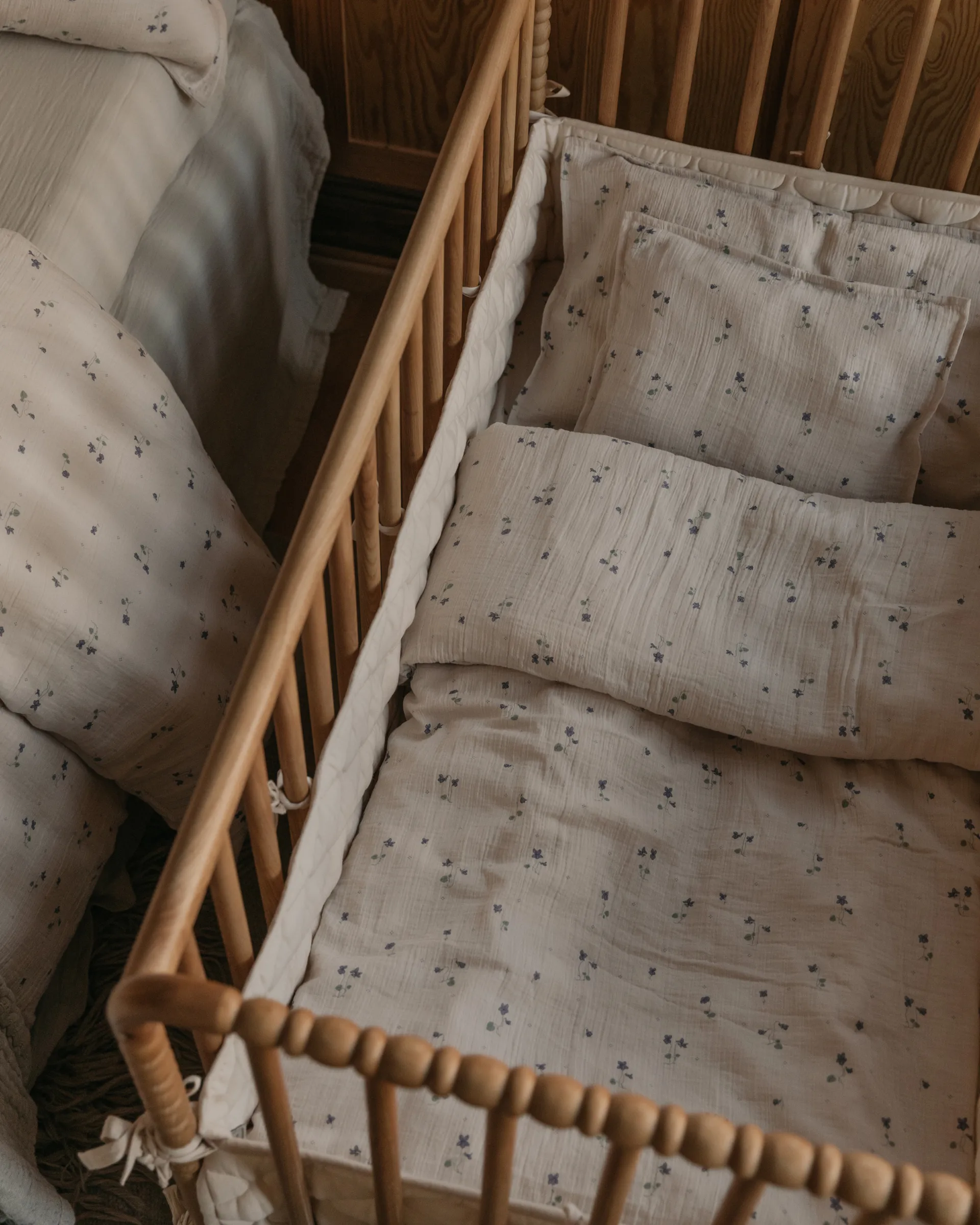 Set da letto junior Viola Muslin, 100x130 cm/35x55 cm Garbo&Friends