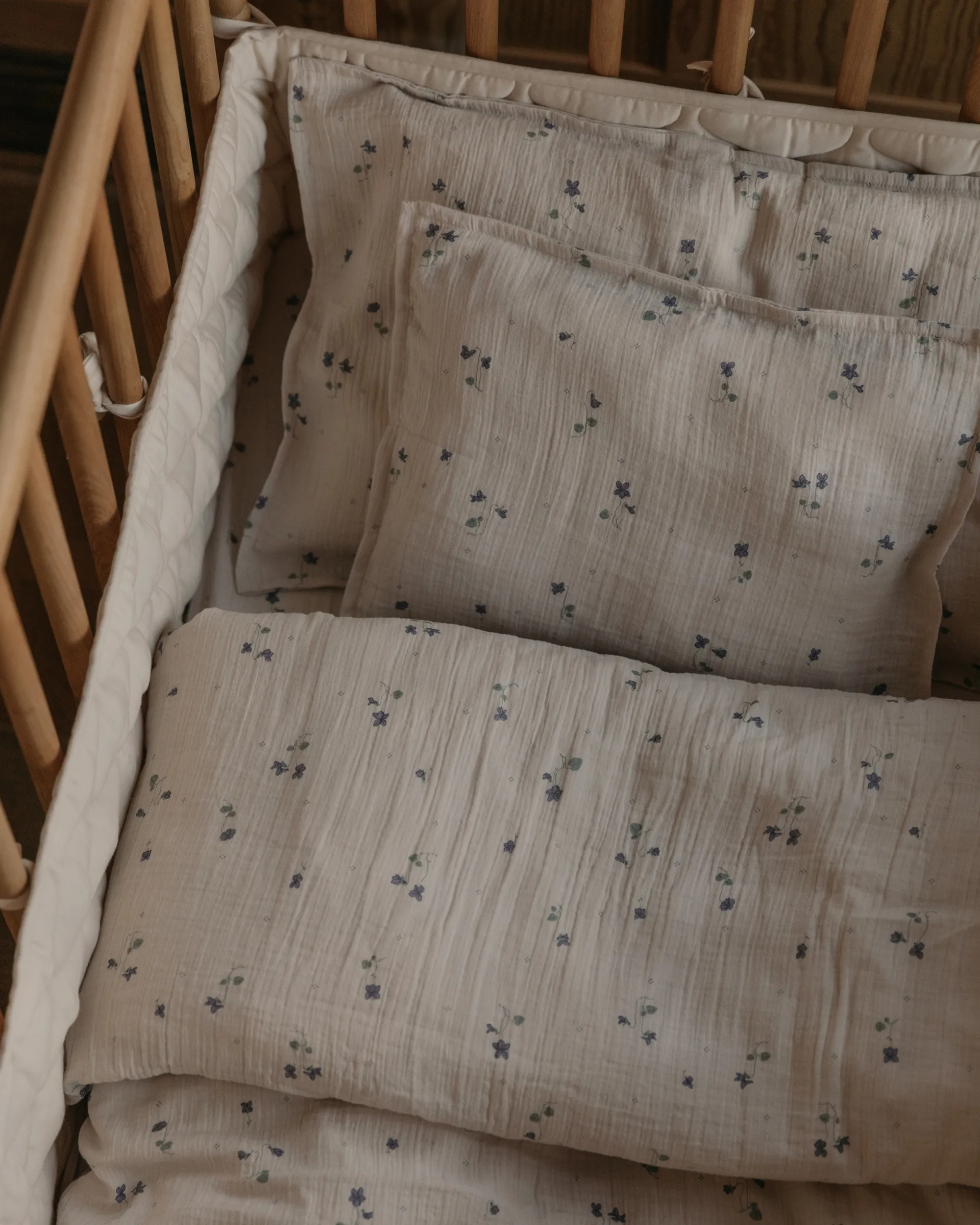 Set da letto junior Viola Muslin, 100x140 cm/40x60 cm Garbo&Friends