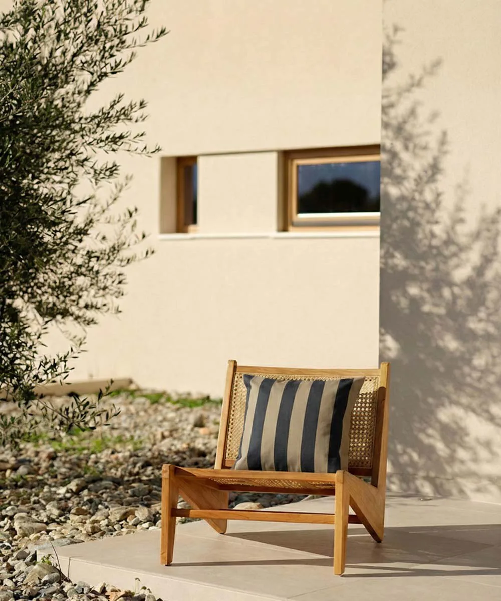 Garden Glory cuscino a righe, Nero-beige, 50x50 cm Garden Glory