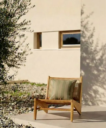 Garden Glory cuscino a righe - Verde eucalipto-beige, 50x50 cm - Garden Glory