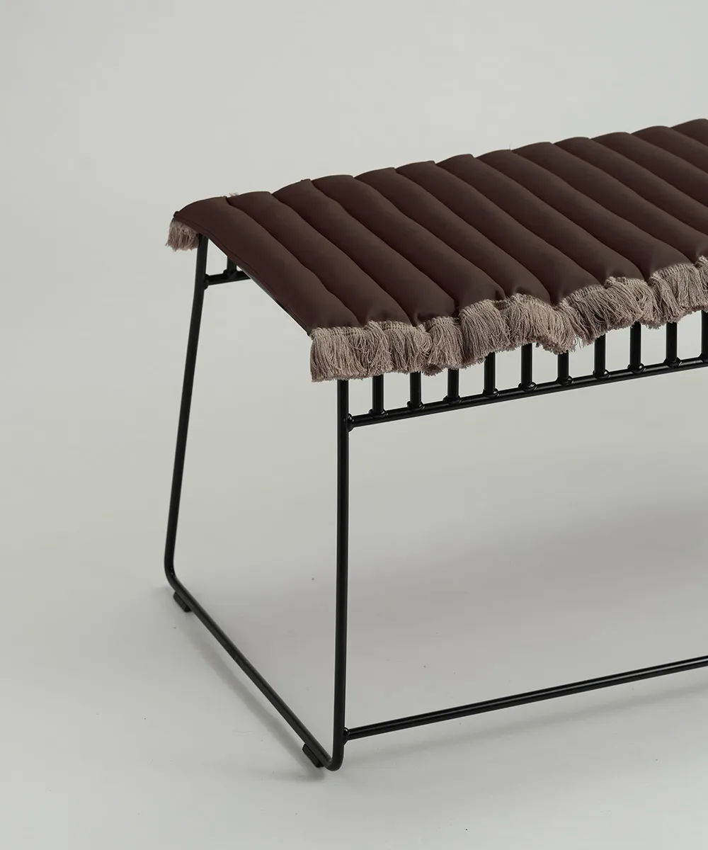 Garden Glory cuscino con frange, Marrone, frangia beige, 38x120 cm Garden Glory