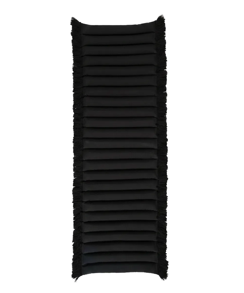 Garden Glory cuscino con frange, Nero, frangia nera, 38x120 cm Garden Glory