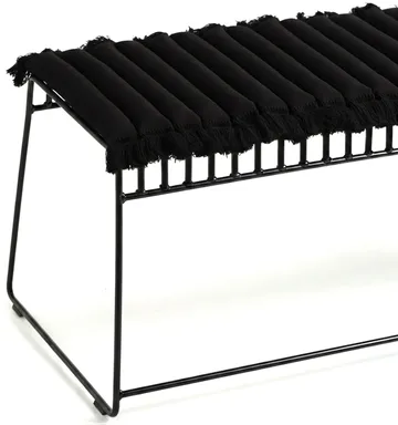Garden Glory cuscino con frange - Nero, frangia nera, 38x120 cm - Garden Glory