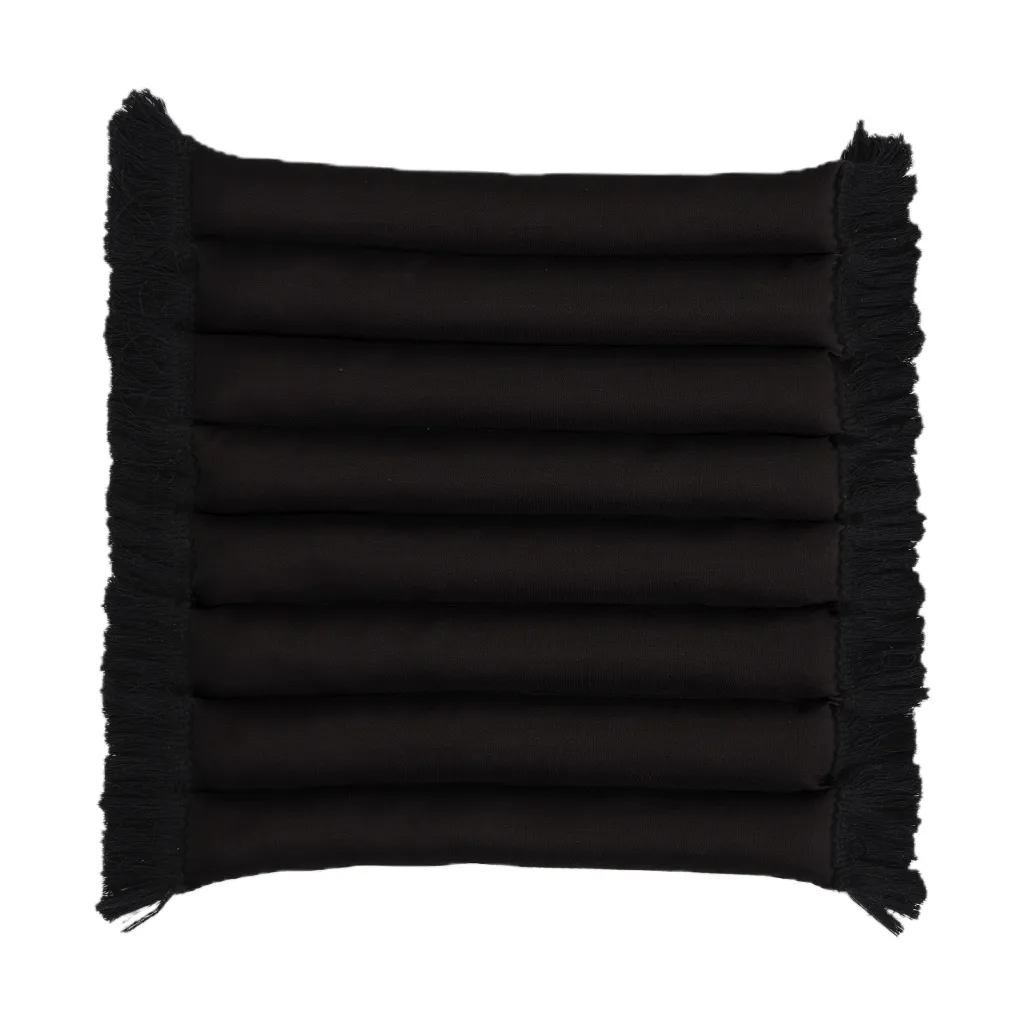 Garden Glory cuscino con frange, Nero, frangia nera, 38x40 cm Garden Glory