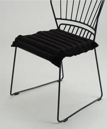 Garden Glory cuscino con frange - Nero, frangia nera, 38x40 cm - Garden Glory