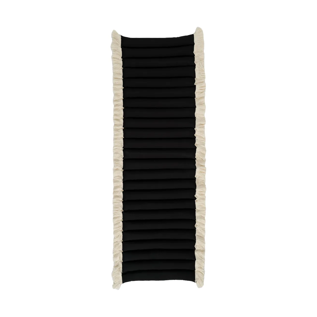 Garden Glory cuscino con frange, Nero, frangia offwhite, 38x120 cm Garden Glory