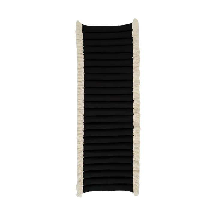 Garden Glory cuscino con frange - Nero, frangia offwhite, 38x120 cm - Garden Glory