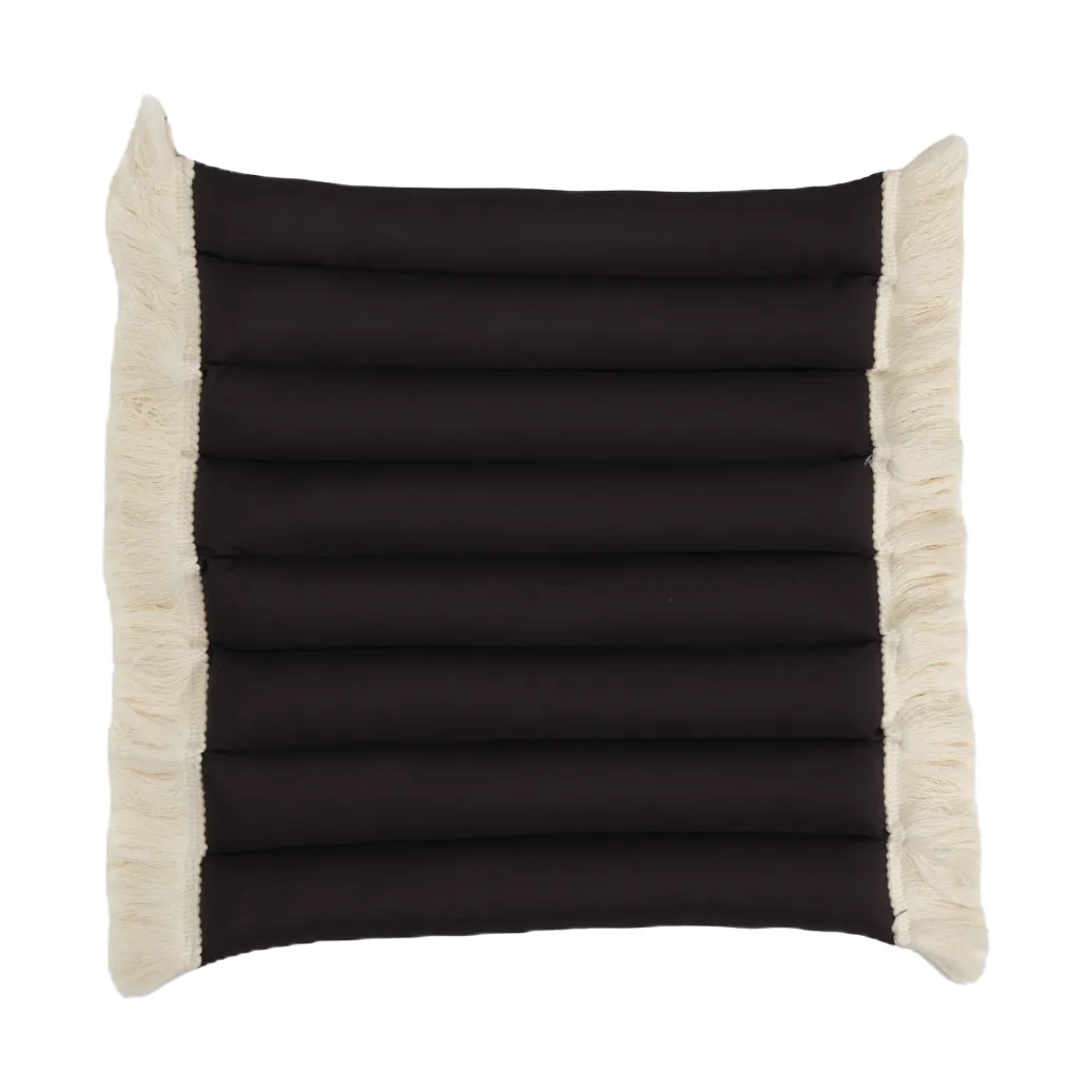 Garden Glory cuscino con frange, Nero, frangia offwhite, 38x40 cm Garden Glory