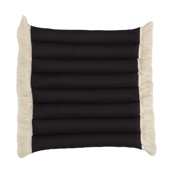 Garden Glory cuscino con frange - Nero, frangia offwhite, 38x40 cm - Garden Glory