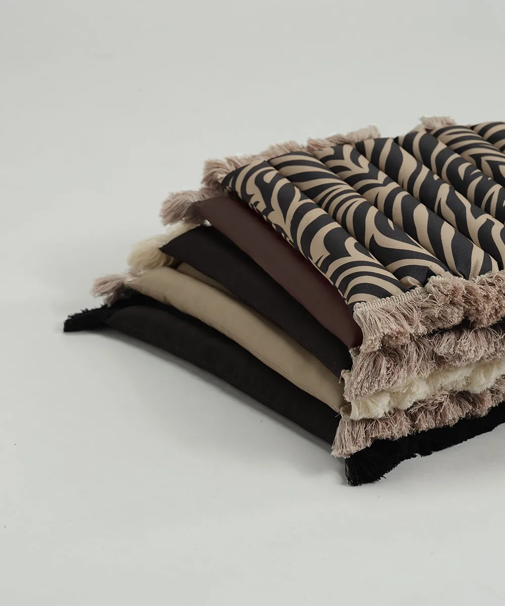 Garden Glory cuscino con frange, Nero, frangia offwhite, 38x40 cm Garden Glory