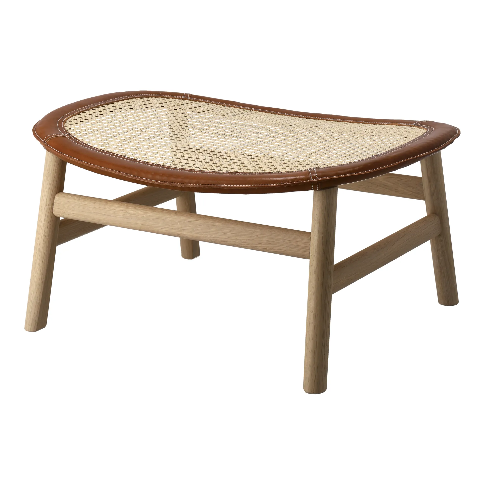 Poggiapiedi Dandy, Rovere naturale-pelle di Tärnsjö cognac Gärsnäs