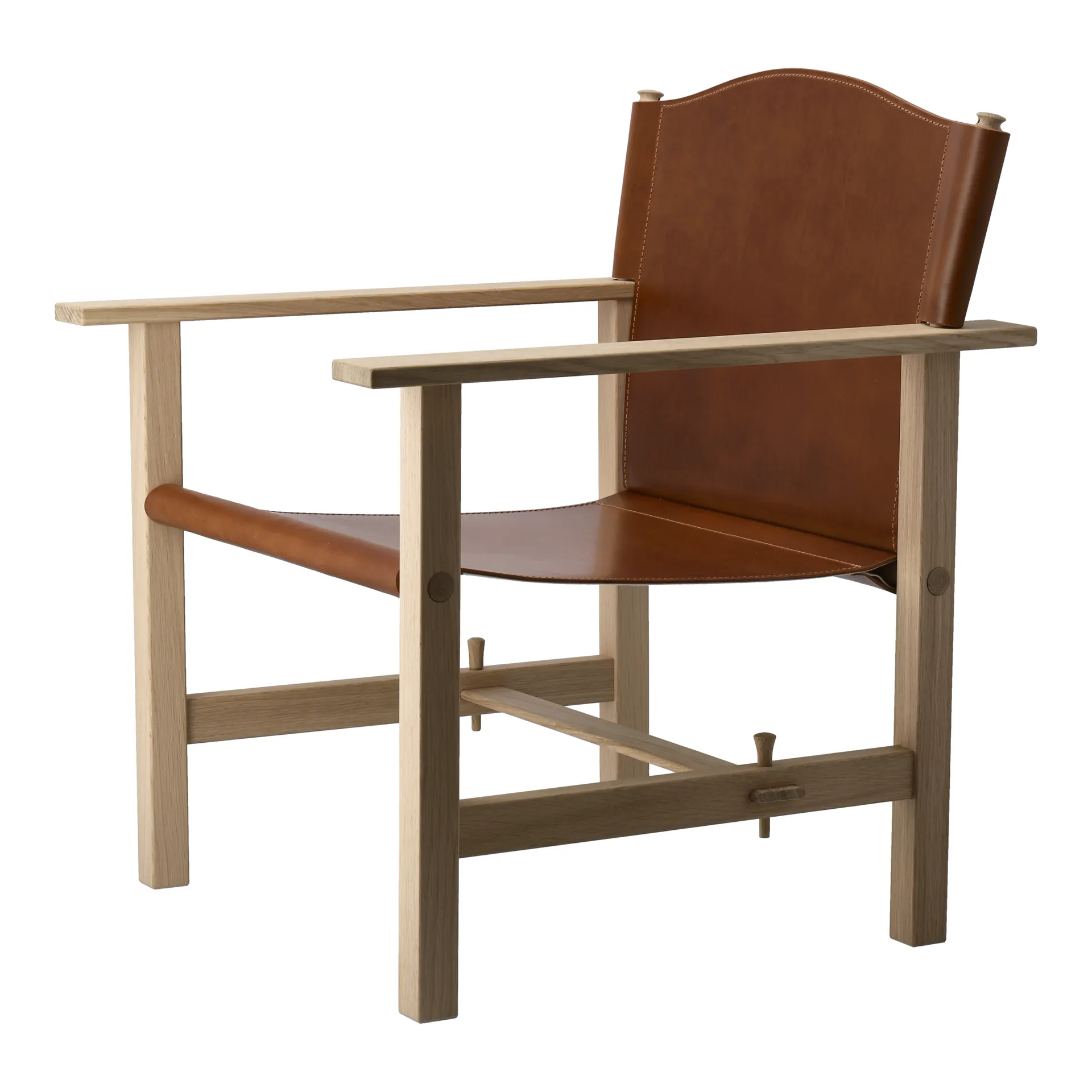 Poltrona Ferdinand, Rovere non trattato - pelle di Tärnsjö cognac Gärsnäs