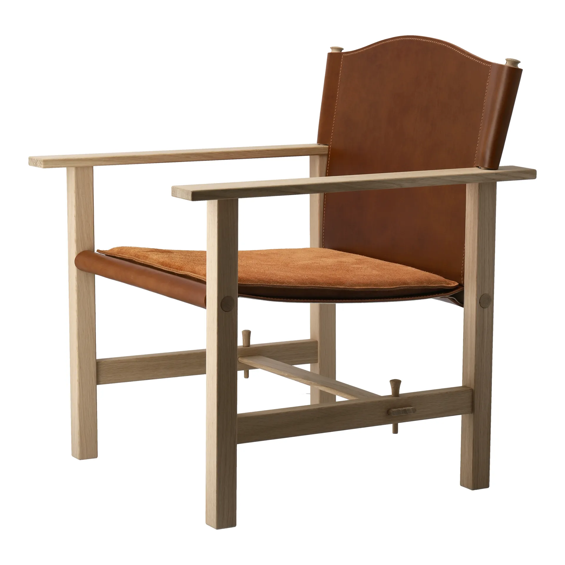 Poltrona Ferdinand, Rovere non trattato - pelle di Tärnsjö cognac Gärsnäs
