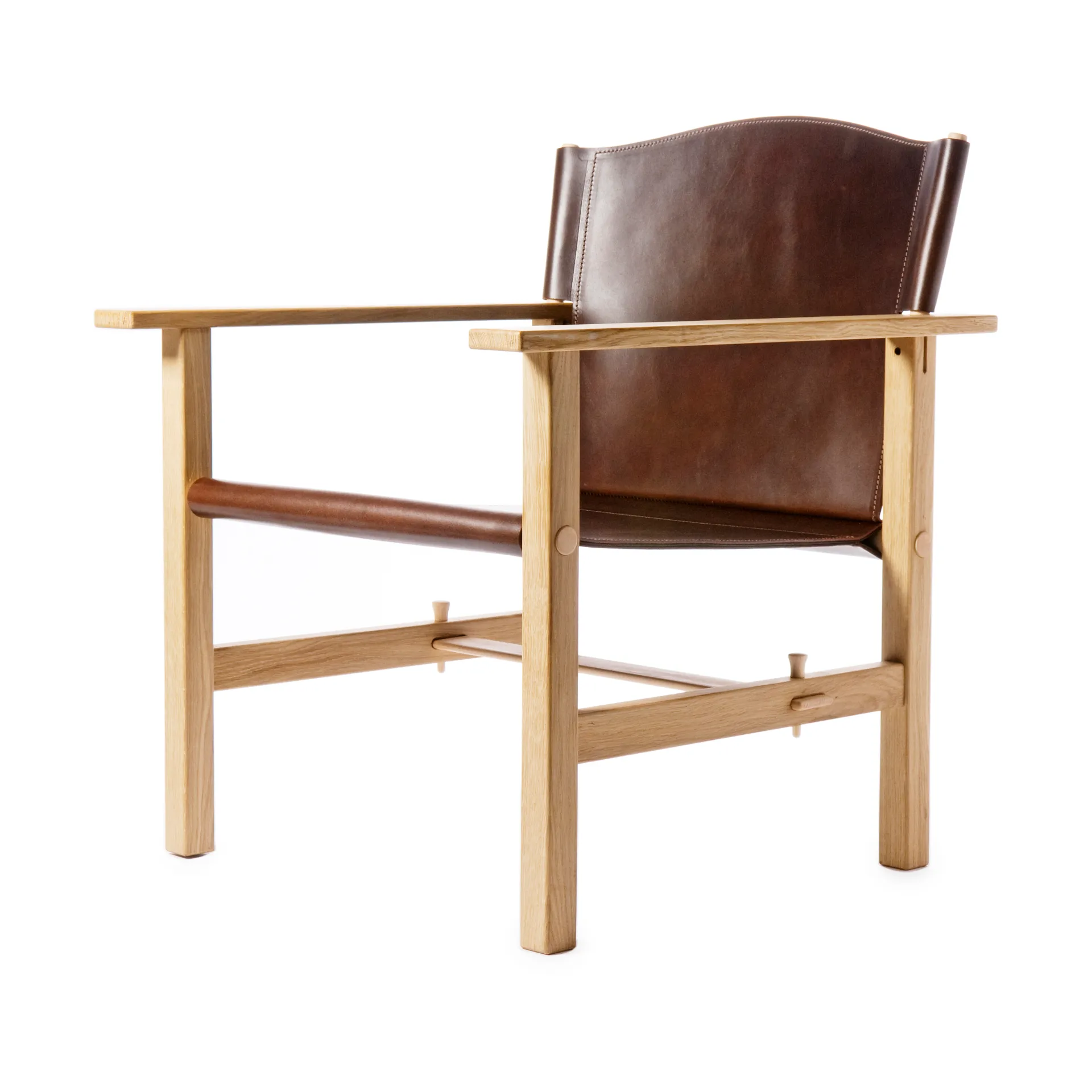 Poltrona Ferdinand, Rovere non trattato - pelle di Tärnsjö marrone scuro Gärsnäs