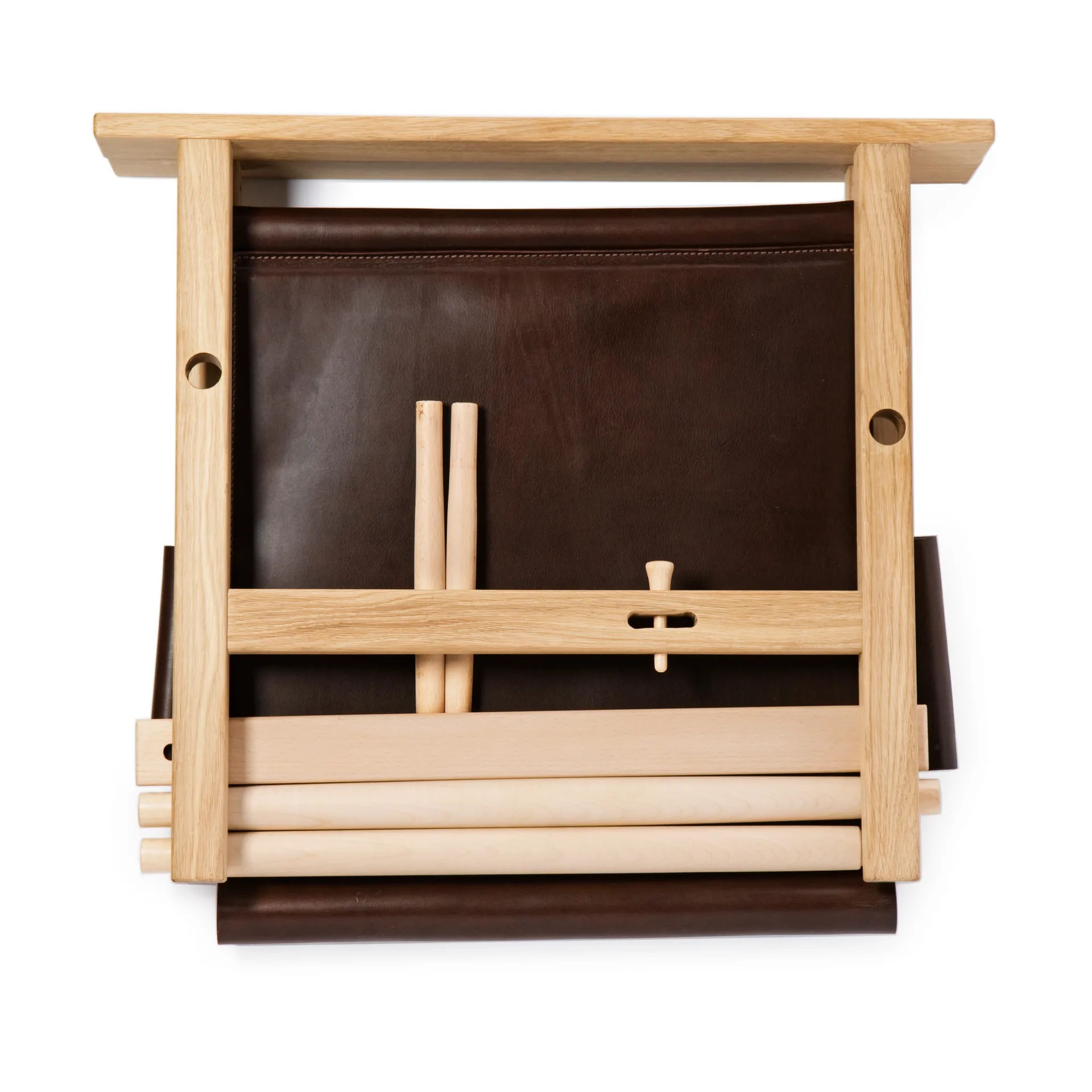 Poltrona Ferdinand, Rovere non trattato - pelle di Tärnsjö marrone scuro Gärsnäs