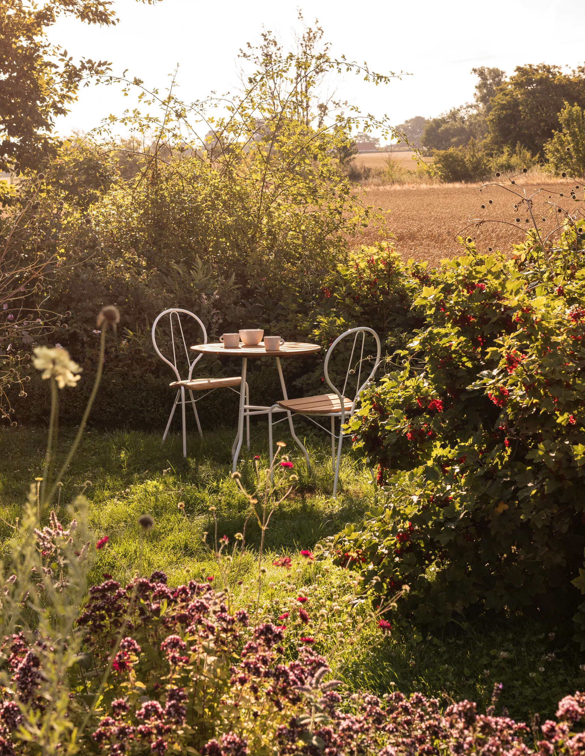 Tavolo Pia Ø70 cm, Struttura in acciaio laccato bianco - rovere oliato Gärsnäs